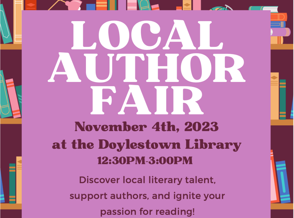 Local Author Fair Doylestown Library (Nov 4&nbsp;@12:30pm)